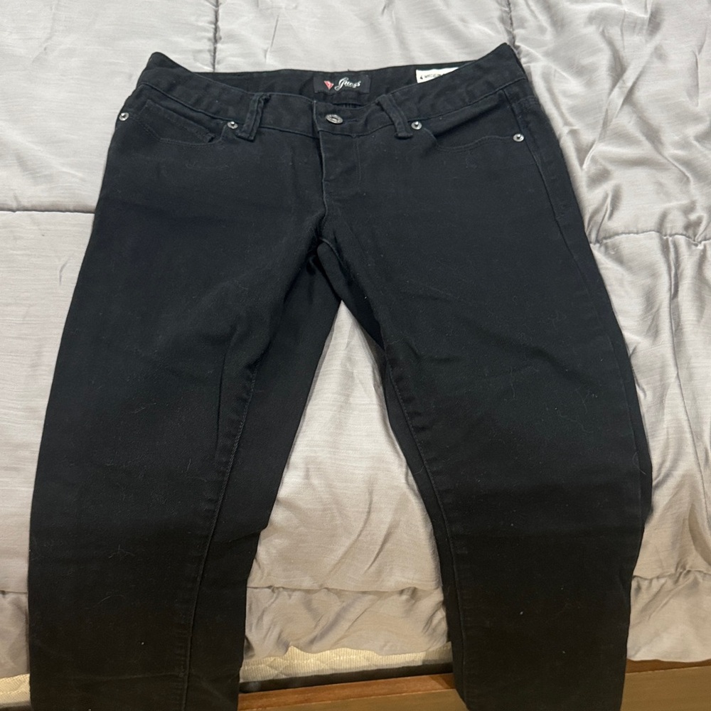 Guess Women's Dark Black Skinny Jeans